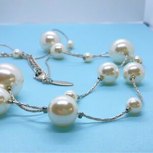 NY Faux Bead Necklace 38" Long